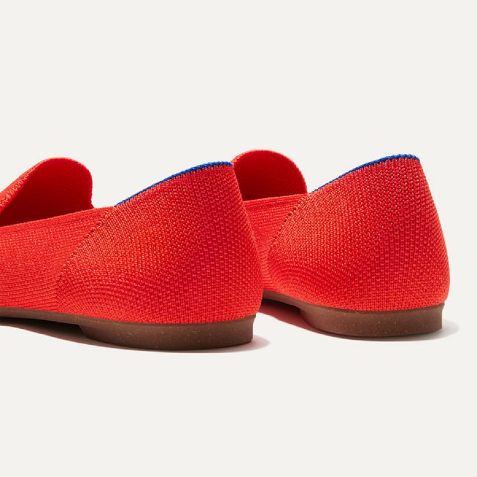 Rothy's The Almond Loafer Flache Schuhe Damen Rot | DEJVR11899