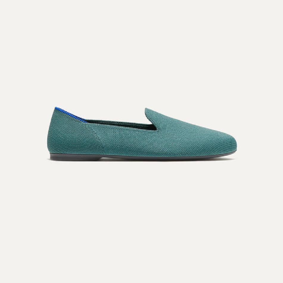 Rothy's The Almond Loafer Flache Schuhe Damen Blau Olivgrün | ZDENQ99530