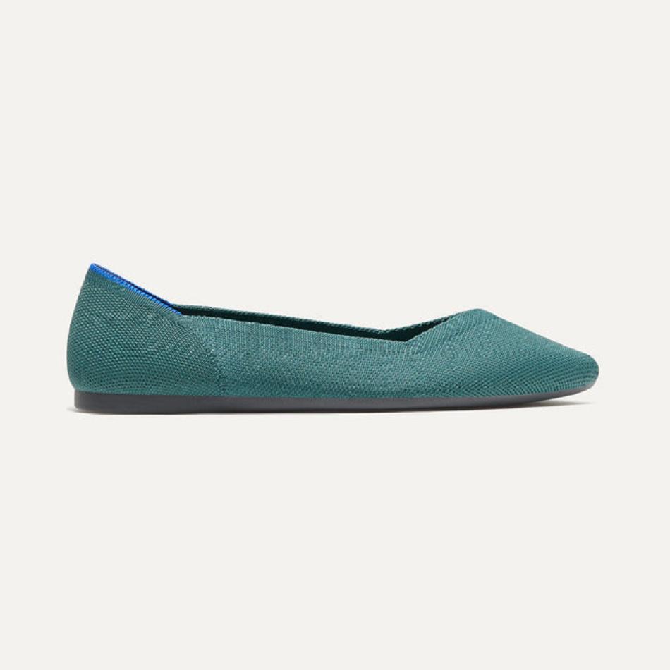 Rothy's The Point Flache Schuhe Damen Blau Olivgrün | FDEUI76095