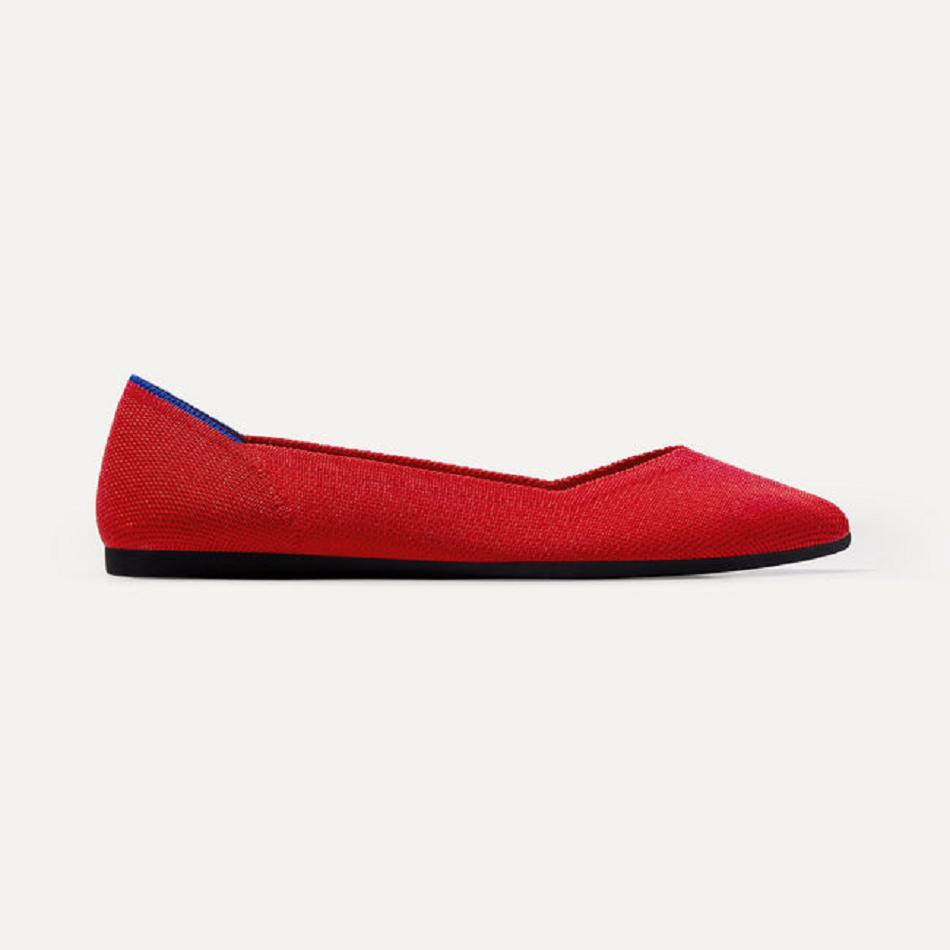 Rothy's The Point Flache Schuhe Damen Rot | DEZPD98804